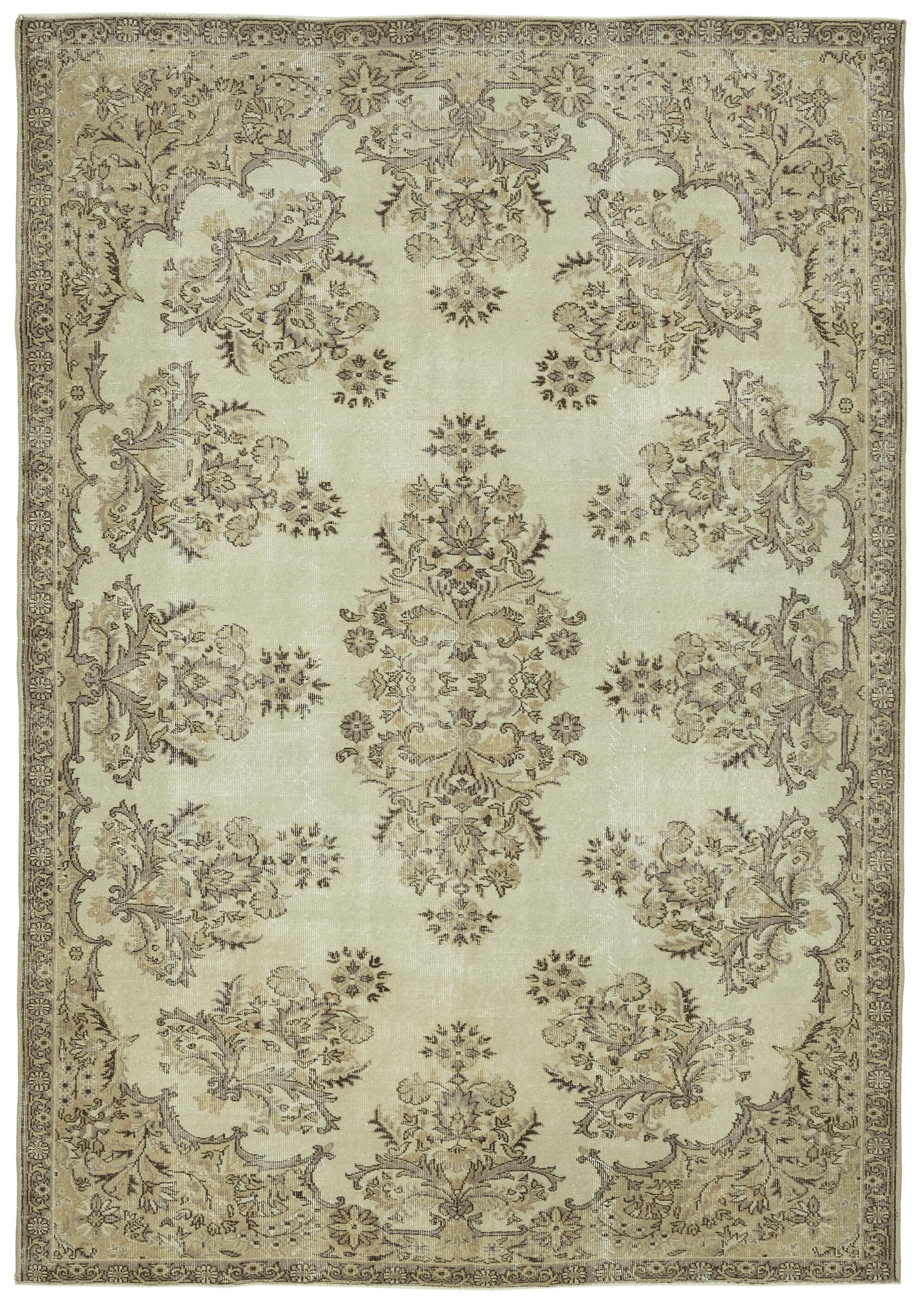 7x10 Hand-Knotted Turkish Vintage Rug - 47359
