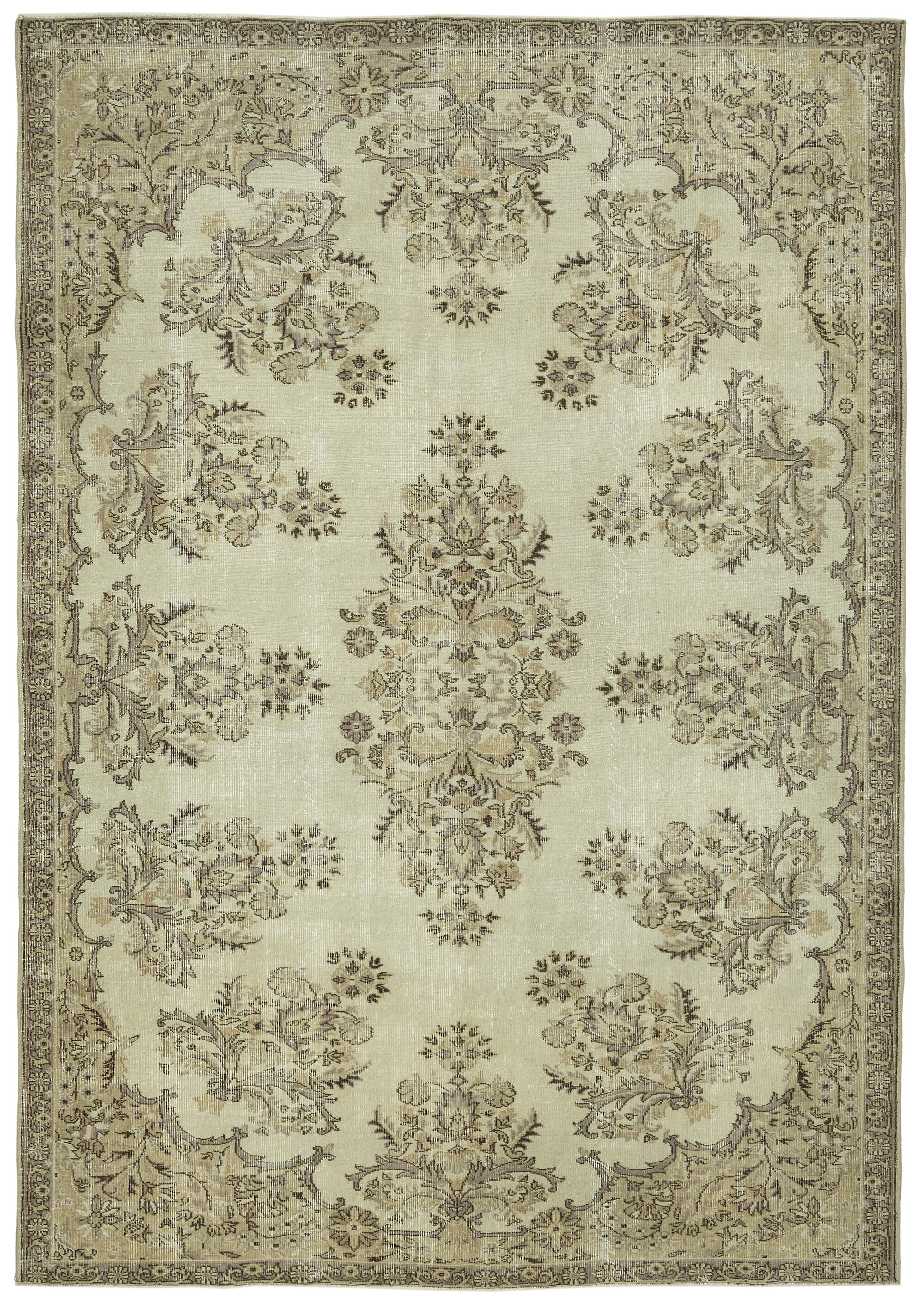 7x10 Hand-Knotted Turkish Vintage Rug - 47359