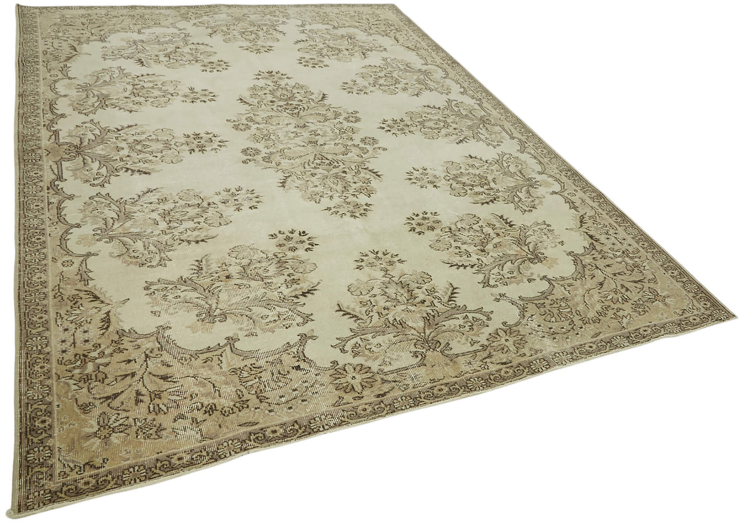 7x10 Hand-Knotted Turkish Vintage Rug - 47359