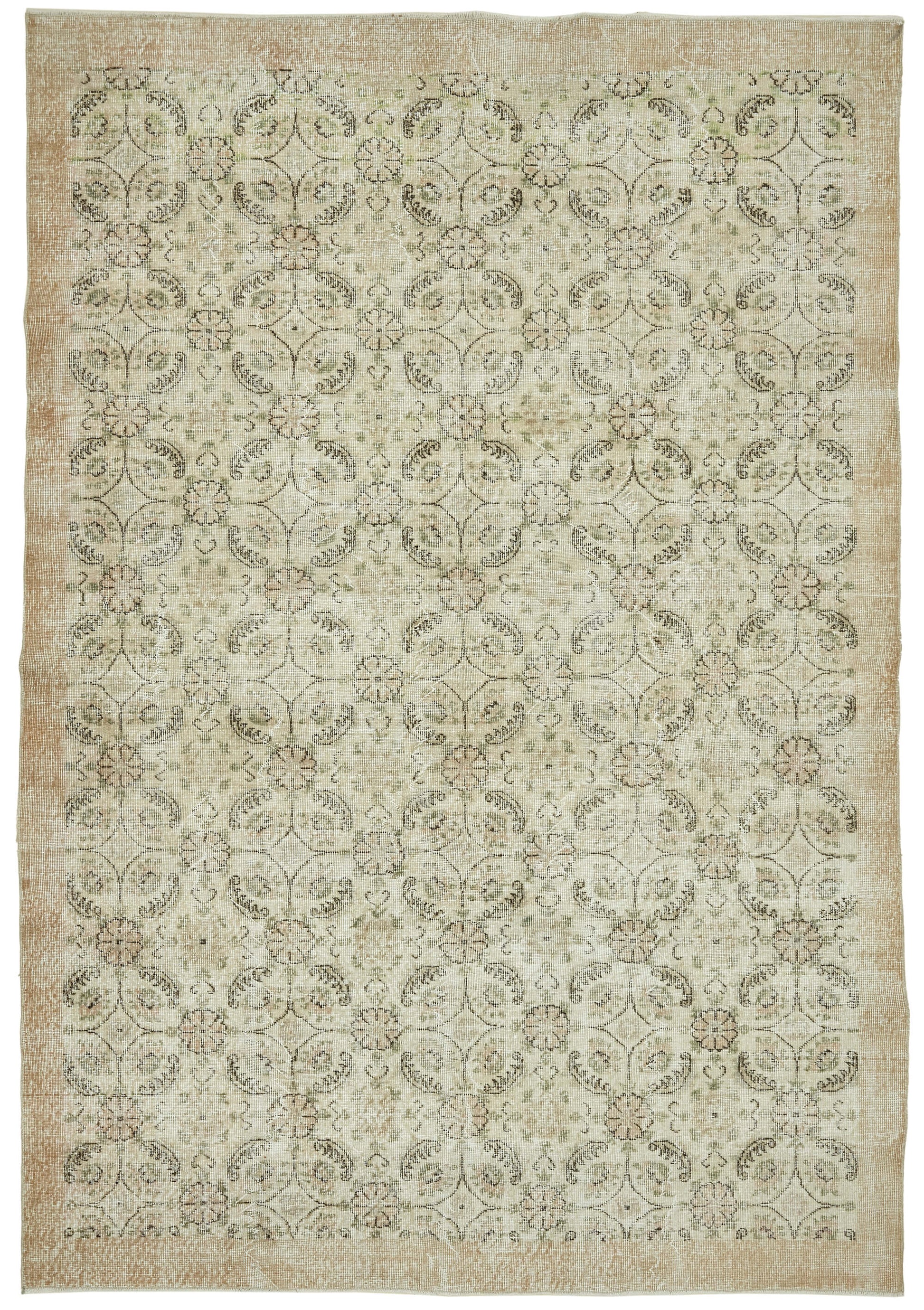 7x10 Hand-Knotted Turkish Vintage Rug - 47362