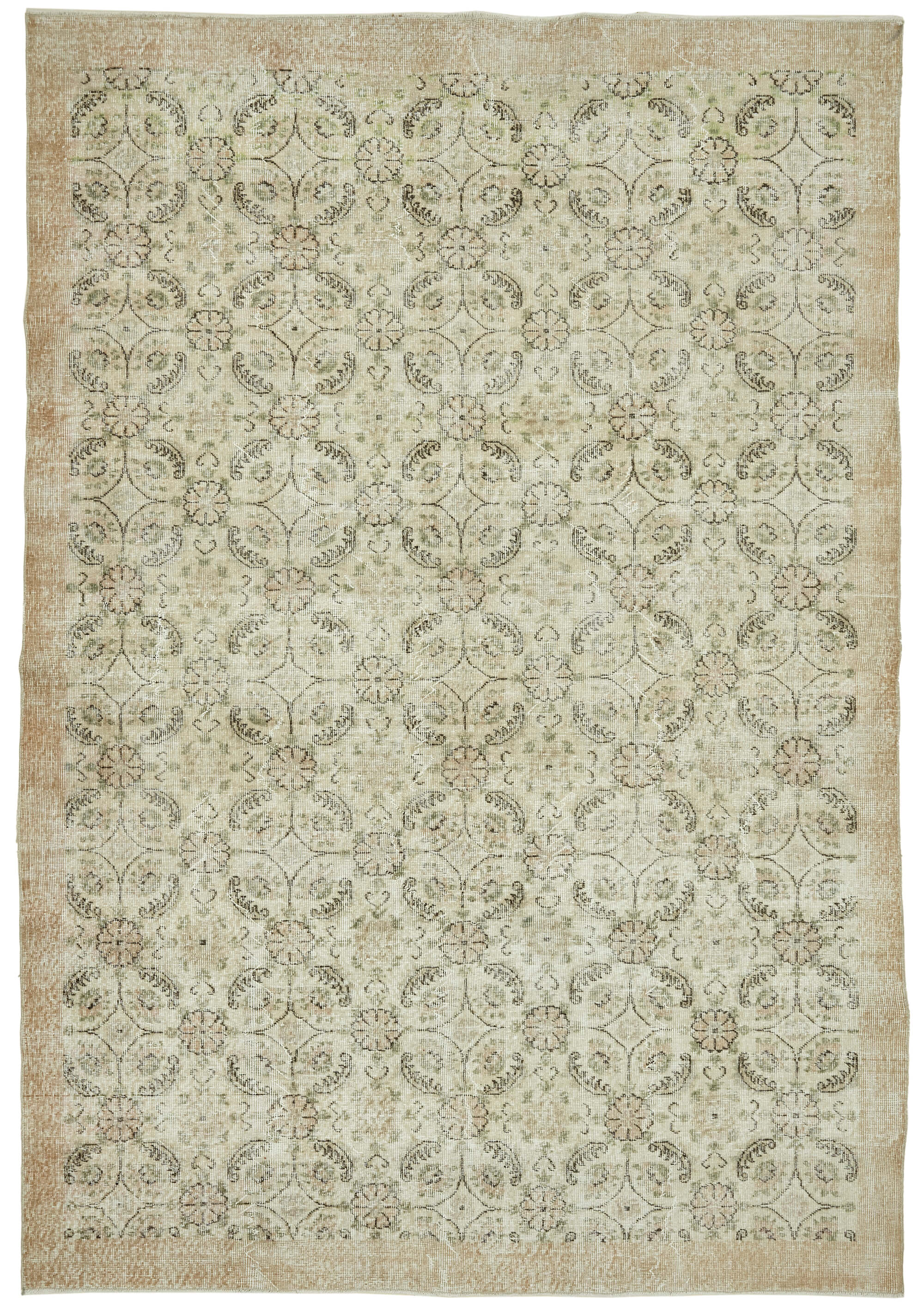 7x10 Hand-Knotted Turkish Vintage Rug - 47362