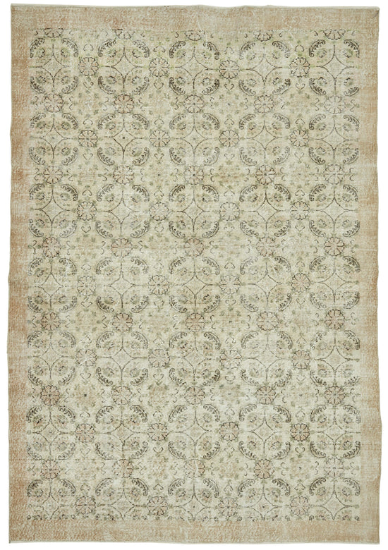 7x10 Hand-Knotted Turkish Vintage Rug - 47362