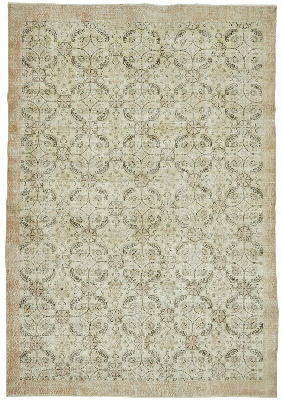 7x10 Hand-Knotted Turkish Vintage Rug - 47362