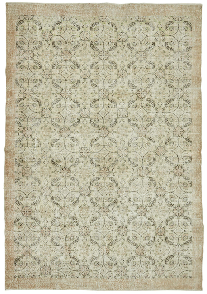 7x10 Hand-Knotted Turkish Vintage Rug - 47362