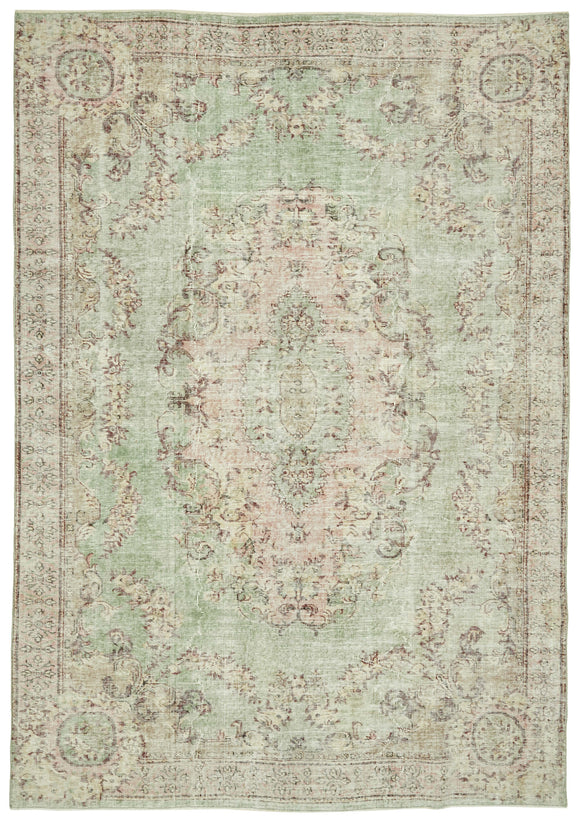 7x10 Hand-Knotted Turkish Vintage Rug - 47364