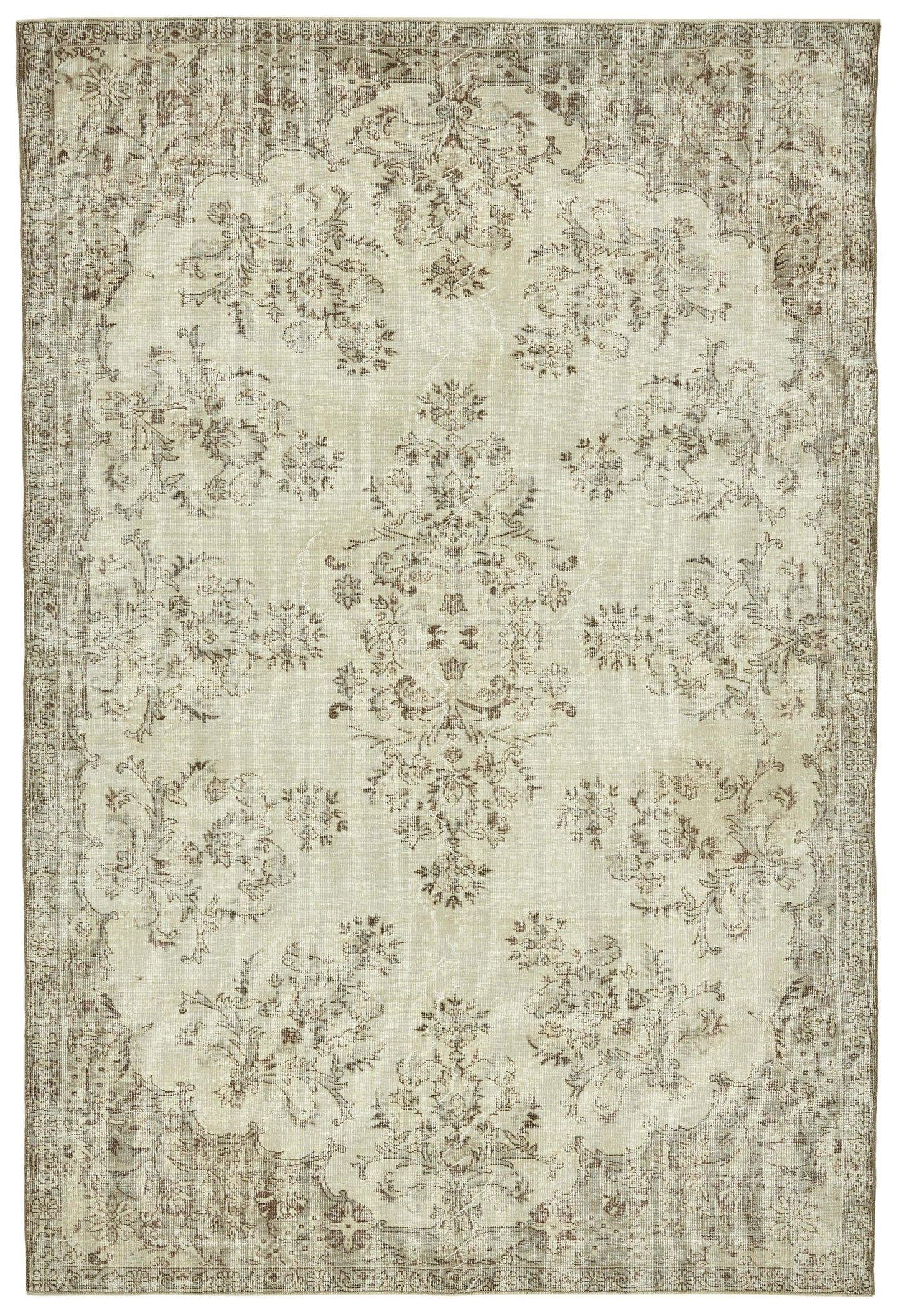 7x10 Hand-Knotted Turkish Vintage Rug - 47367