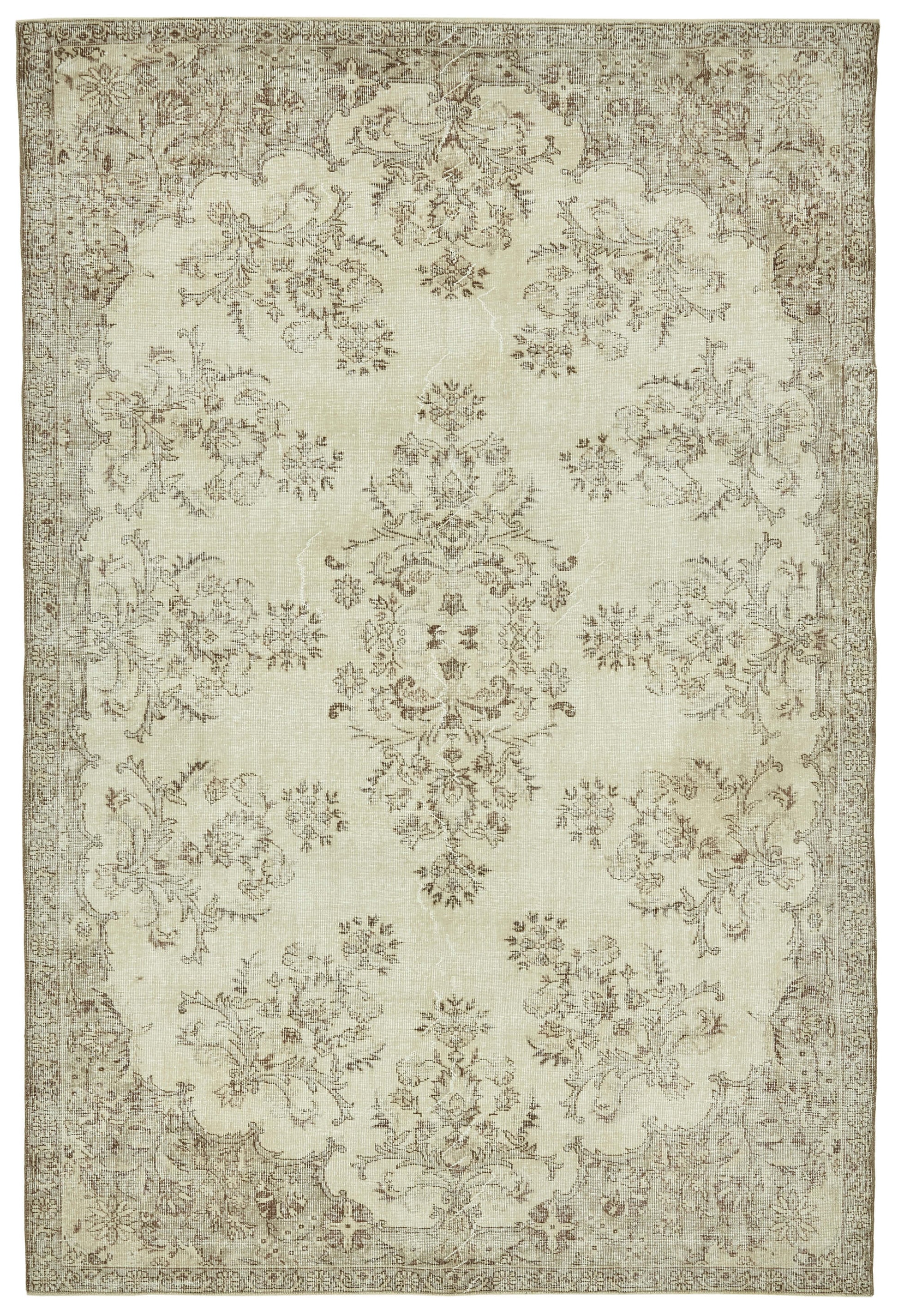 7x10 Hand-Knotted Turkish Vintage Rug - 47367