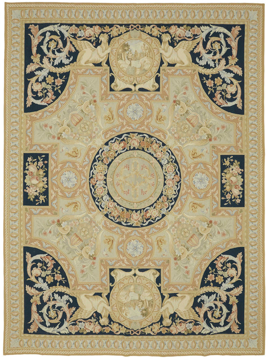 9x12 Floral Aubusson Kilim - 47368