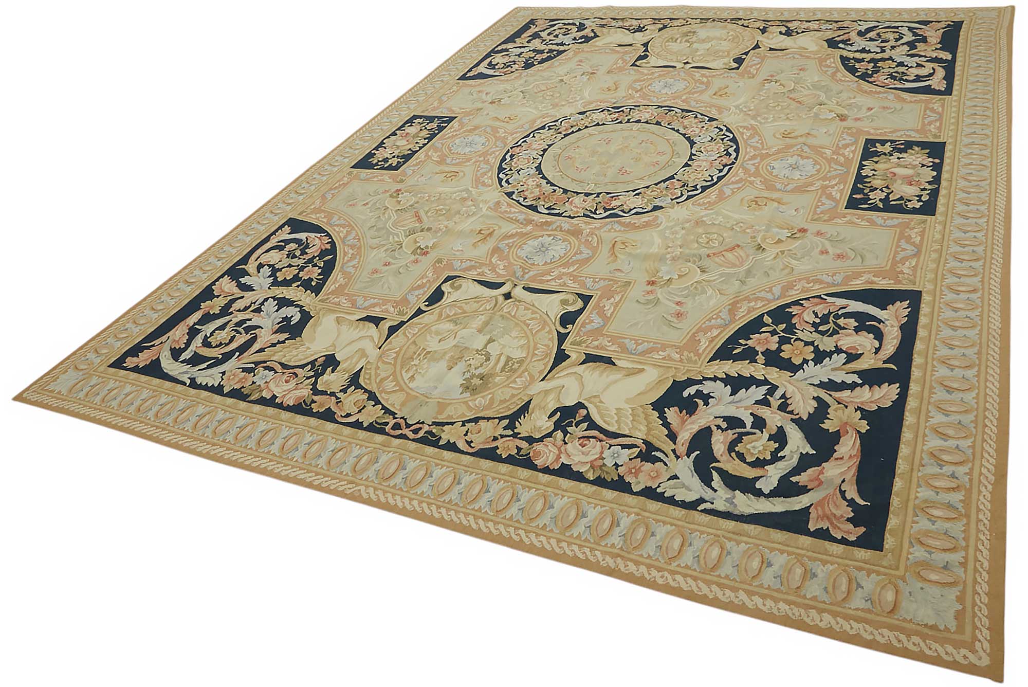 9x12 Floral Aubusson Kilim - 47368