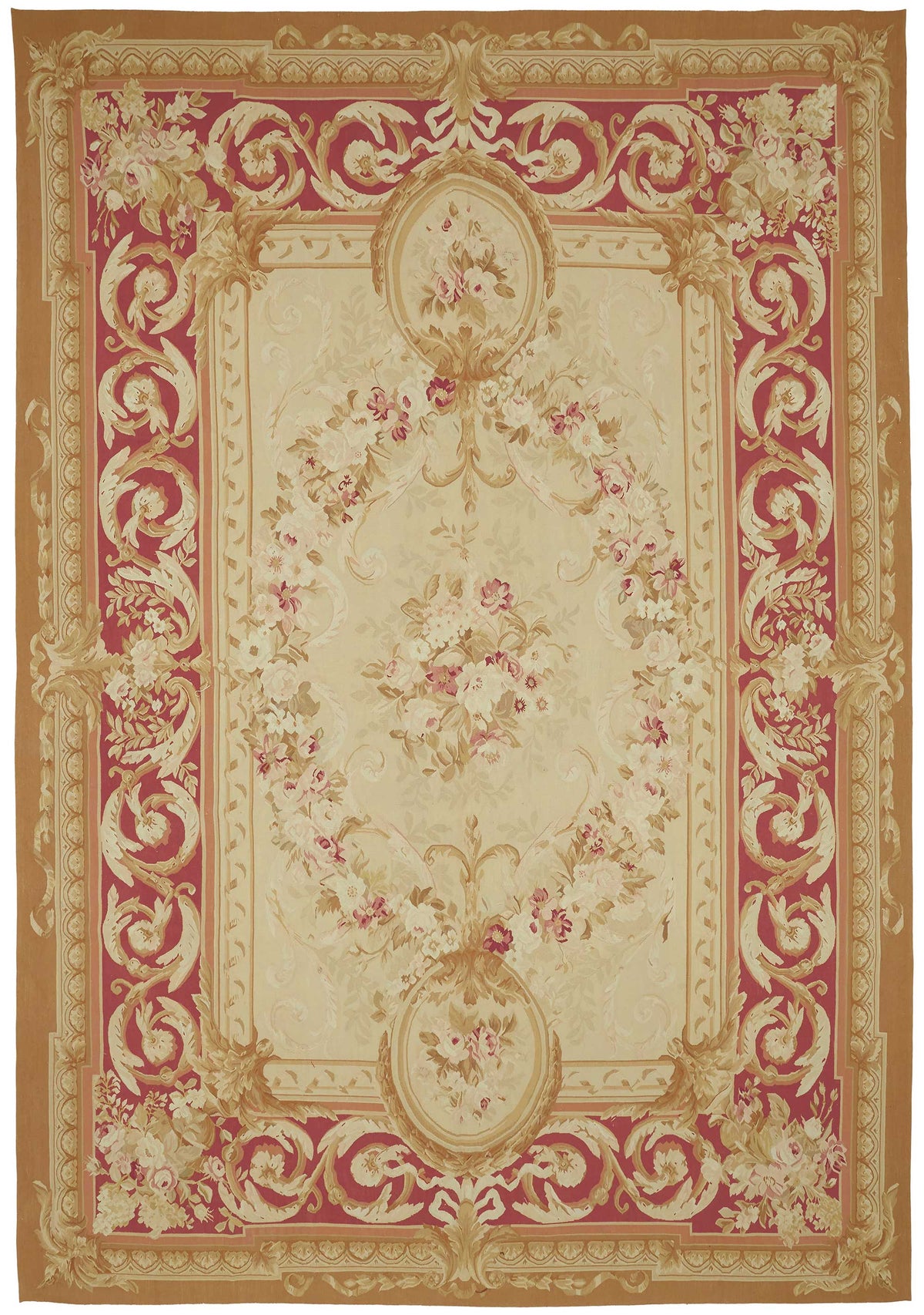 10x14 Floral Aubusson Kilim - 47369