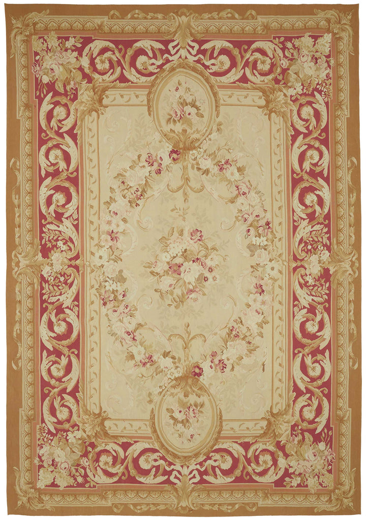 10x14 Floral Aubusson Kilim - 47369