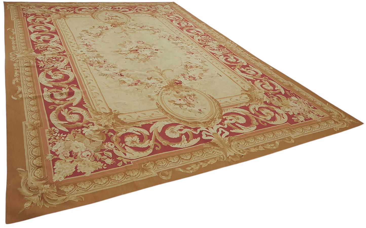 10x14 Floral Aubusson Kilim - 47369