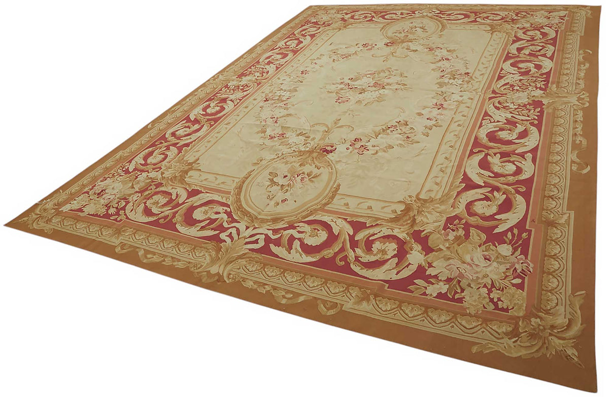 10x14 Floral Aubusson Kilim - 47369
