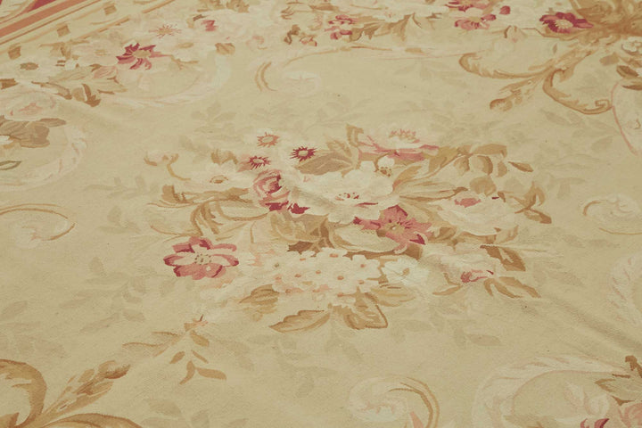 10x14 Floral Aubusson Kilim - 47369