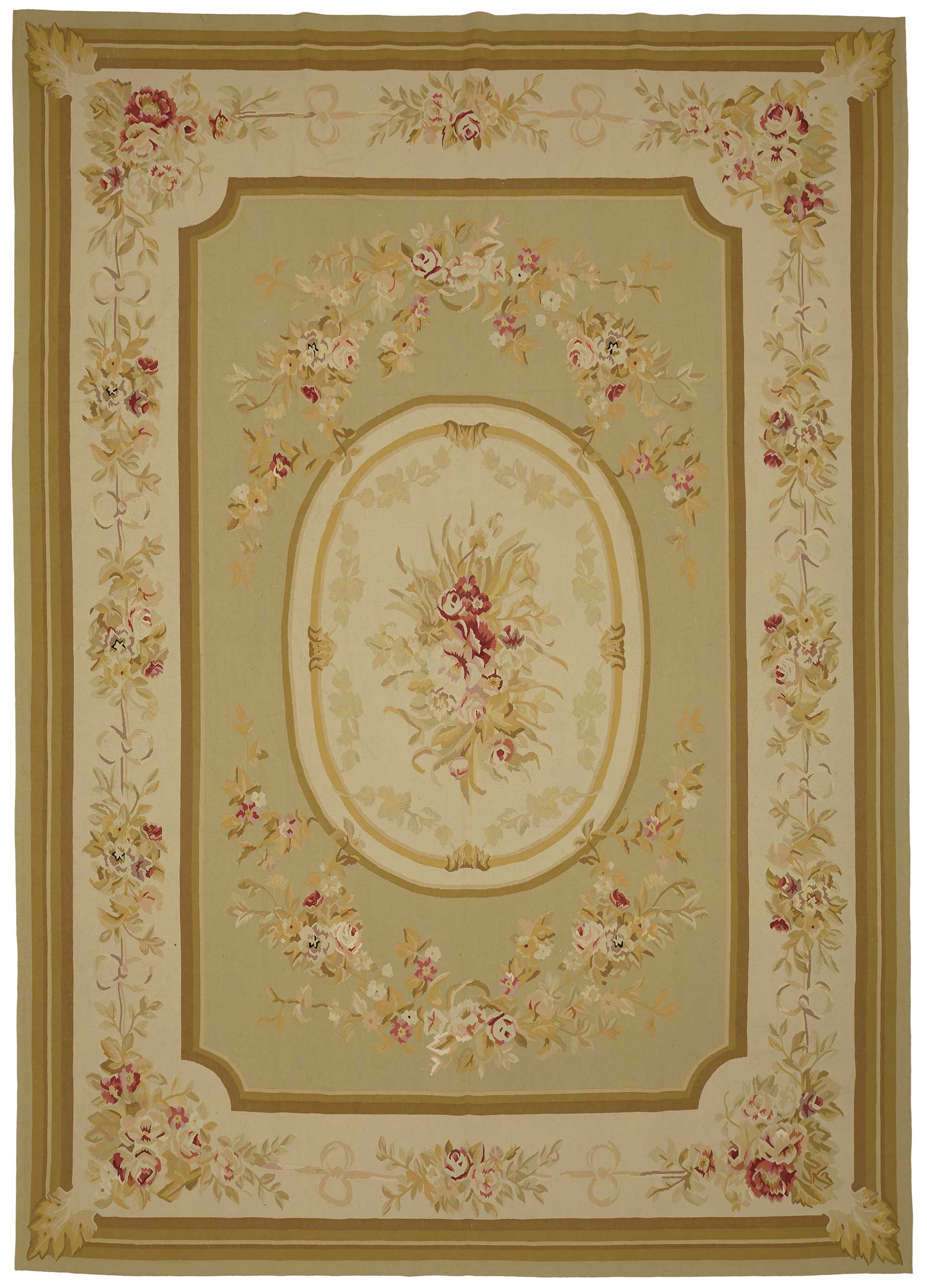 10x14 Floral Aubusson Kilim - 47370