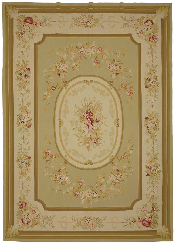 10x14 Floral Aubusson Kilim - 47370