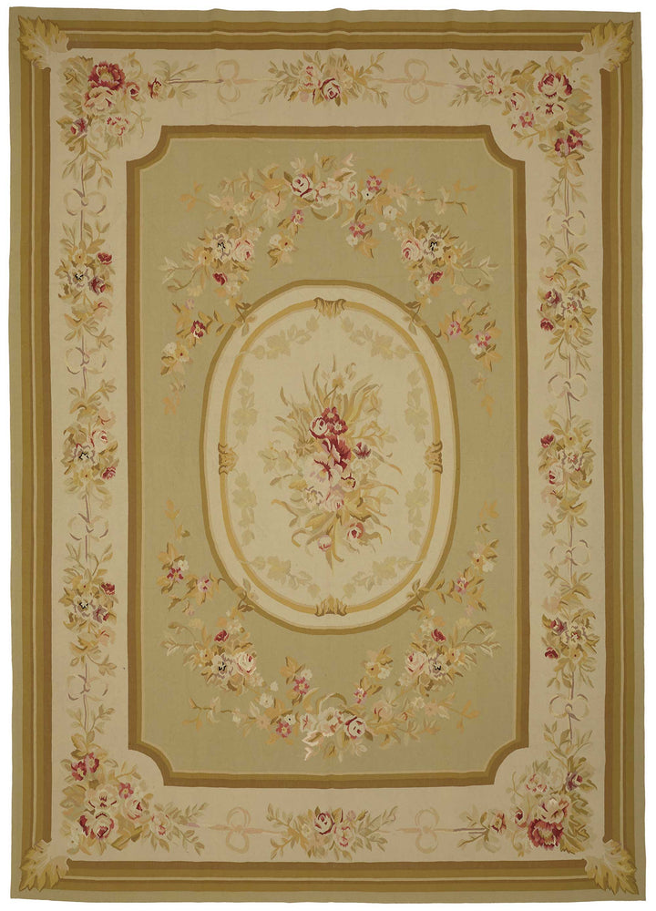 10x14 Floral Aubusson Kilim - 47370