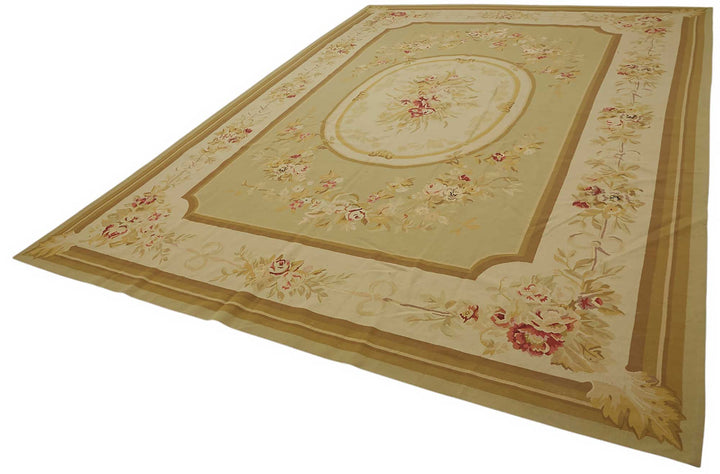 10x14 Floral Aubusson Kilim - 47370