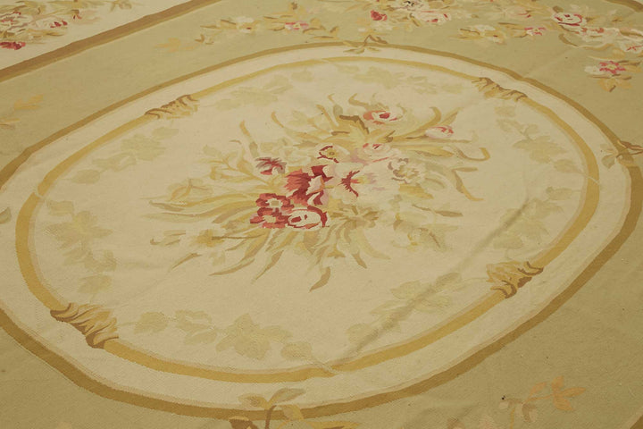 10x14 Floral Aubusson Kilim - 47370