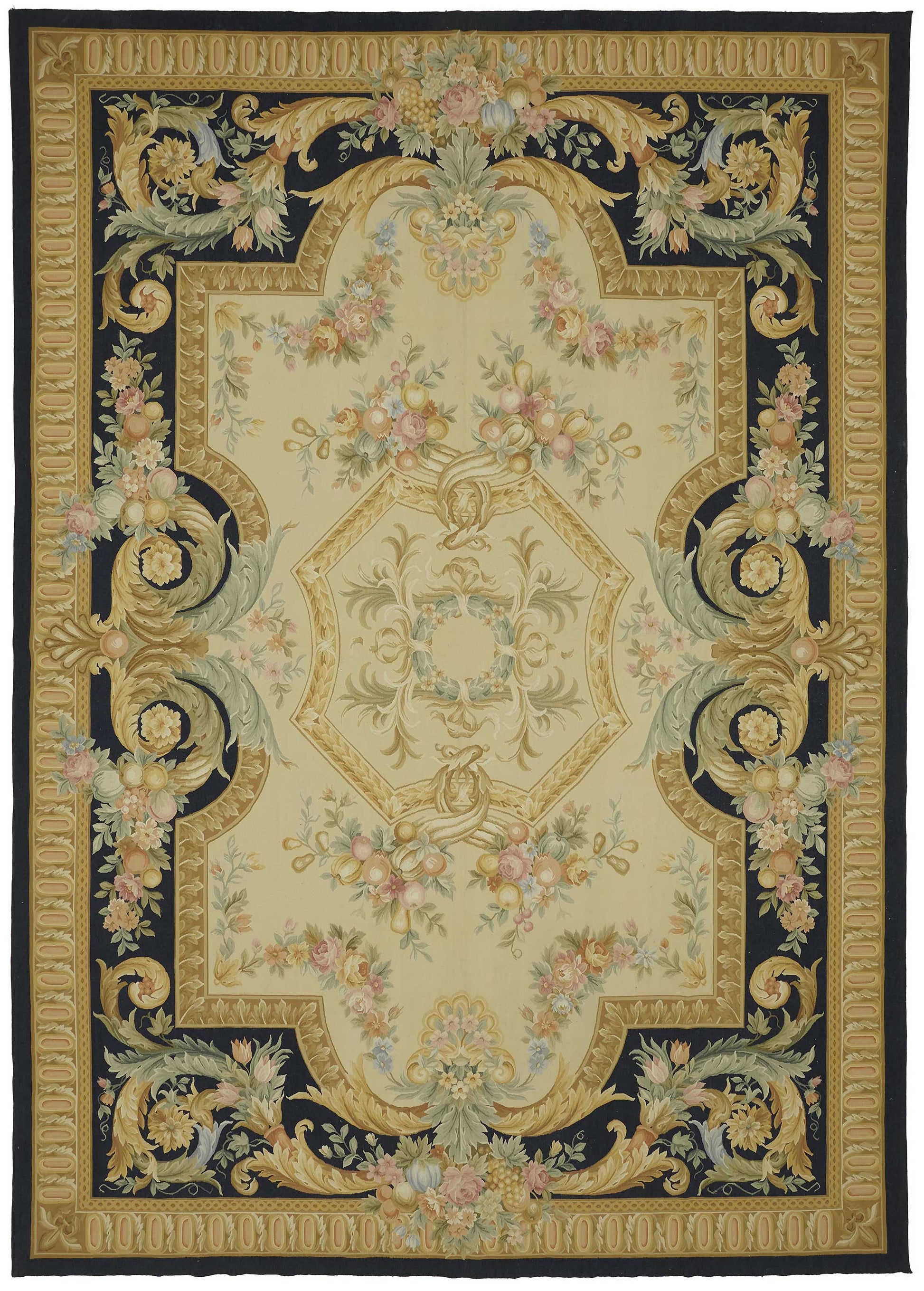 10x14 Floral Aubusson Kilim - 47371
