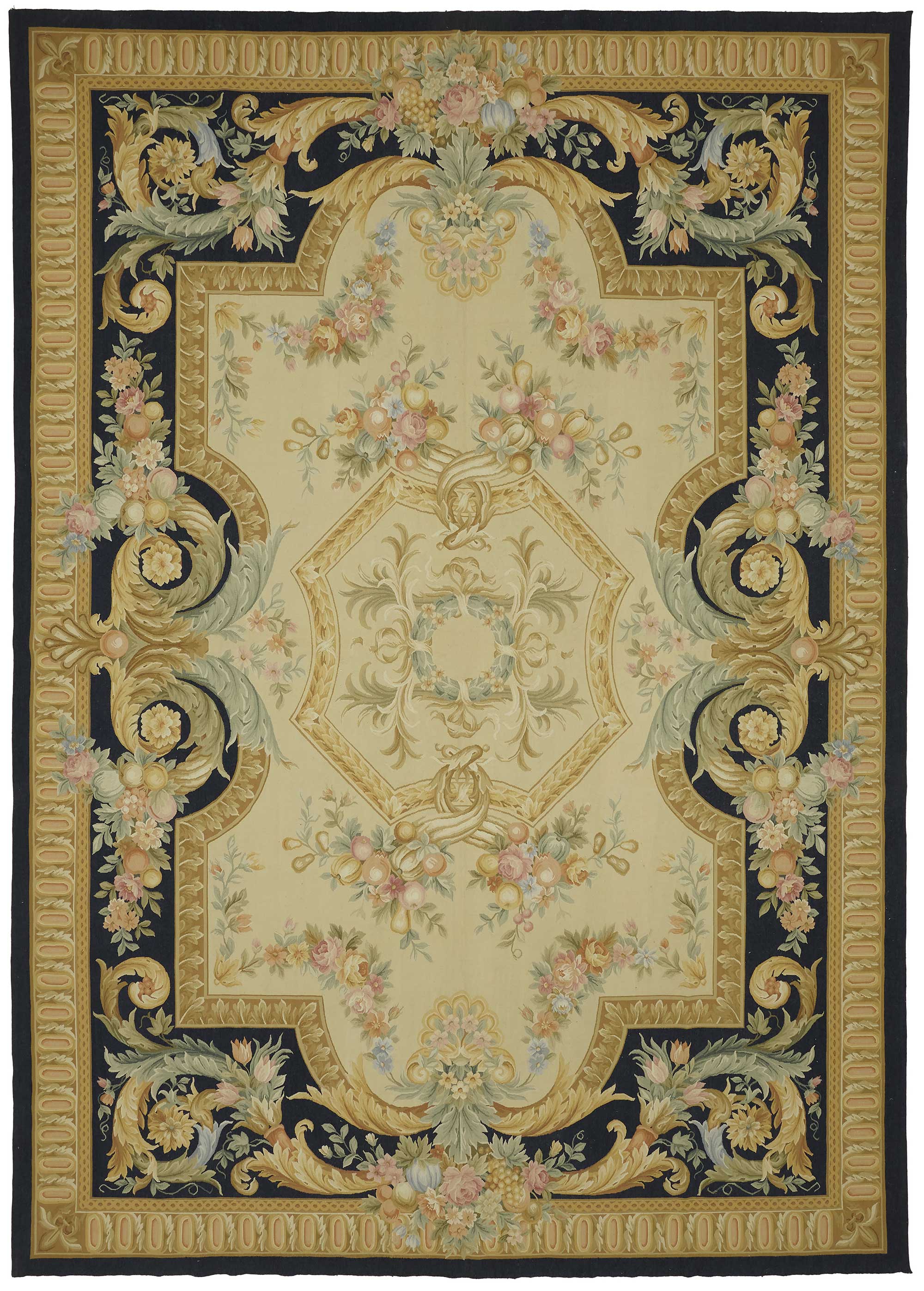 10x14 Floral Aubusson Kilim - 47371