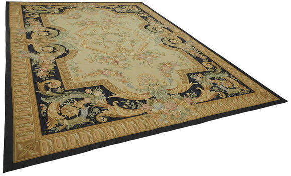 10x14 Floral Aubusson Kilim - 47371