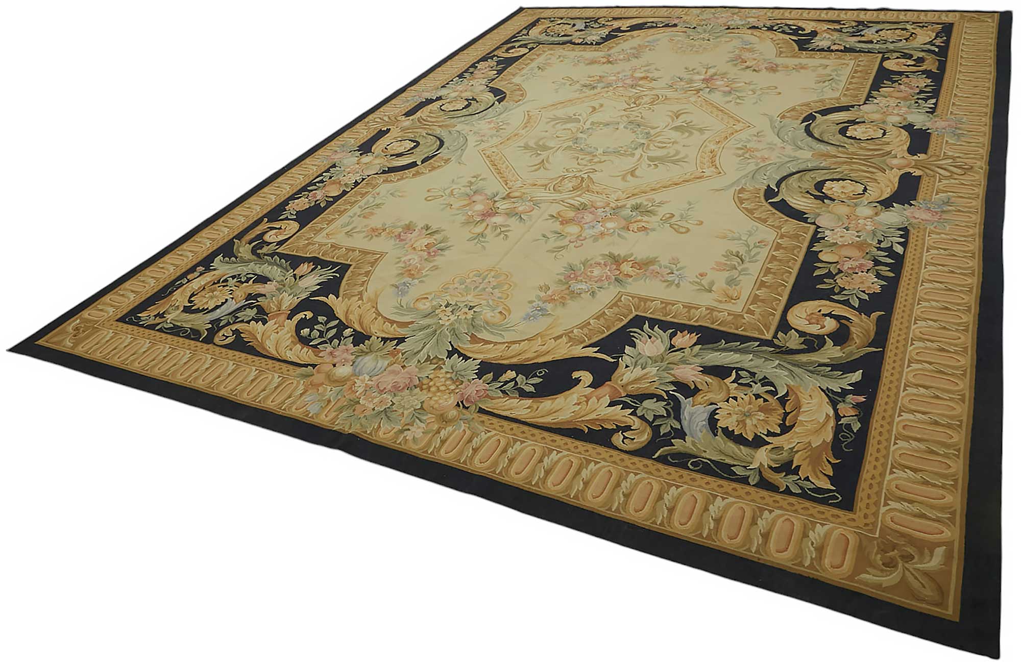 10x14 Floral Aubusson Kilim - 47371