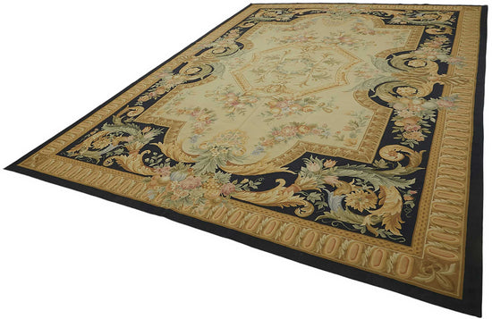 10x14 Floral Aubusson Kilim - 47371