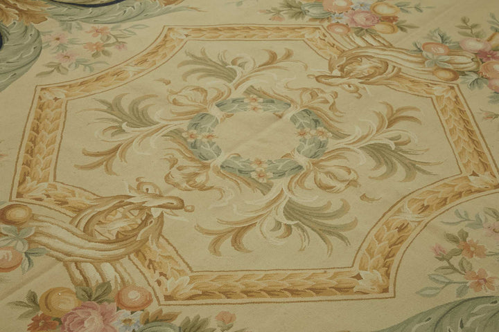 10x14 Floral Aubusson Kilim - 47371