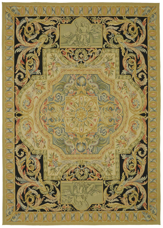 9x12 Floral Aubusson Kilim - 47372