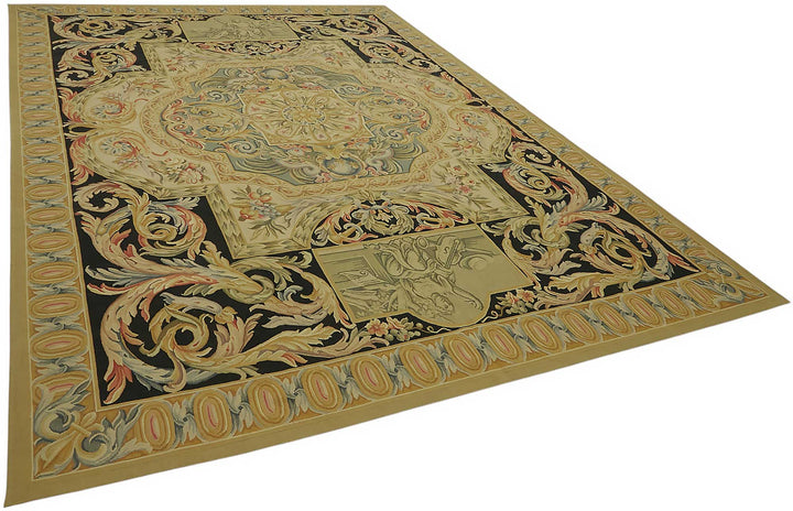 9x12 Floral Aubusson Kilim - 47372