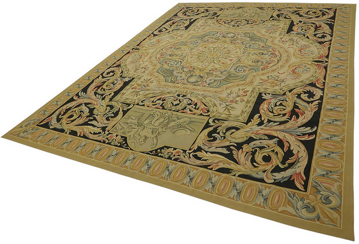 9x12 Floral Aubusson Kilim - 47372