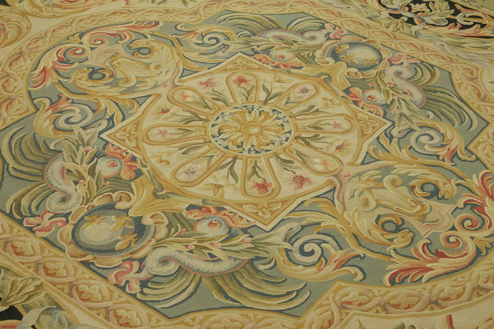 9x12 Floral Aubusson Kilim - 47372