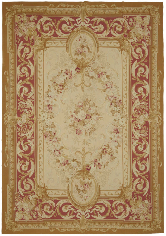 10x14 Floral Aubusson Kilim - 47373