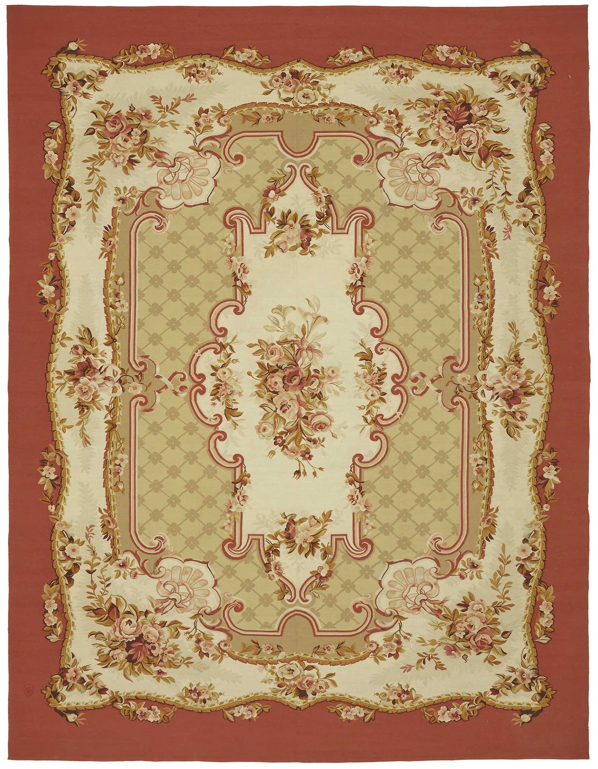 9x12 Floral Aubusson Kilim - 47374