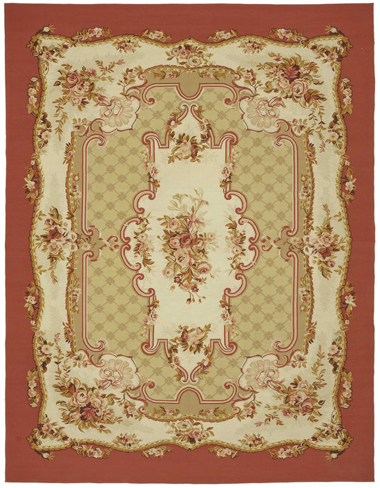 9x12 Floral Aubusson Kilim - 47374