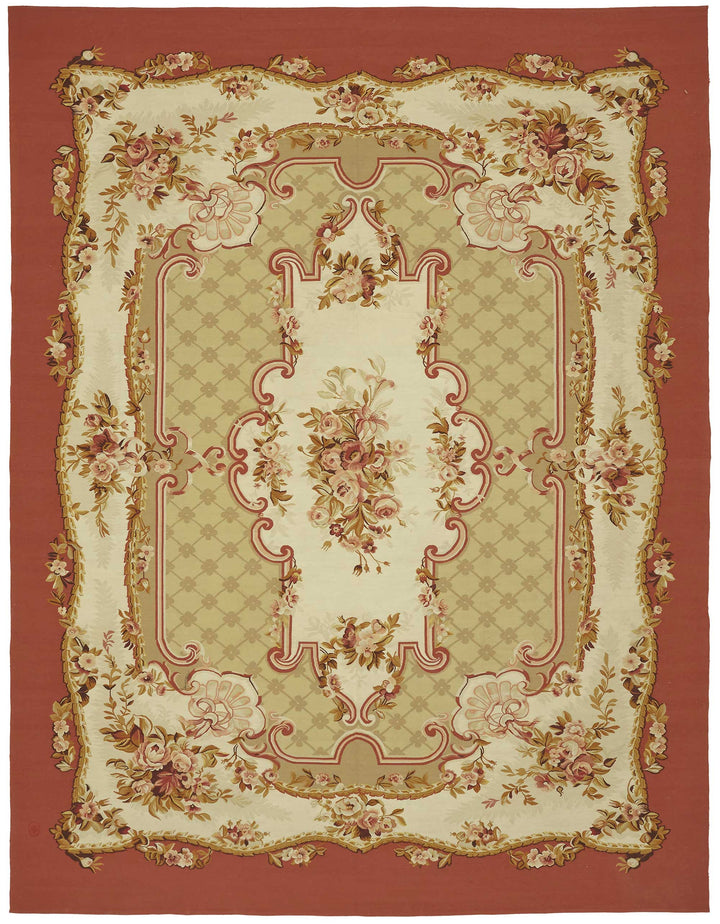 9x12 Floral Aubusson Kilim - 47374