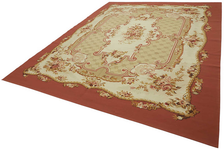 9x12 Floral Aubusson Kilim - 47374