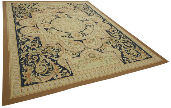 9x12 Floral Aubusson Kilim - 47375