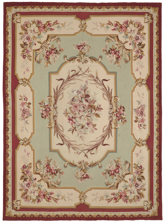 9x12 Floral Aubusson Kilim - 47376