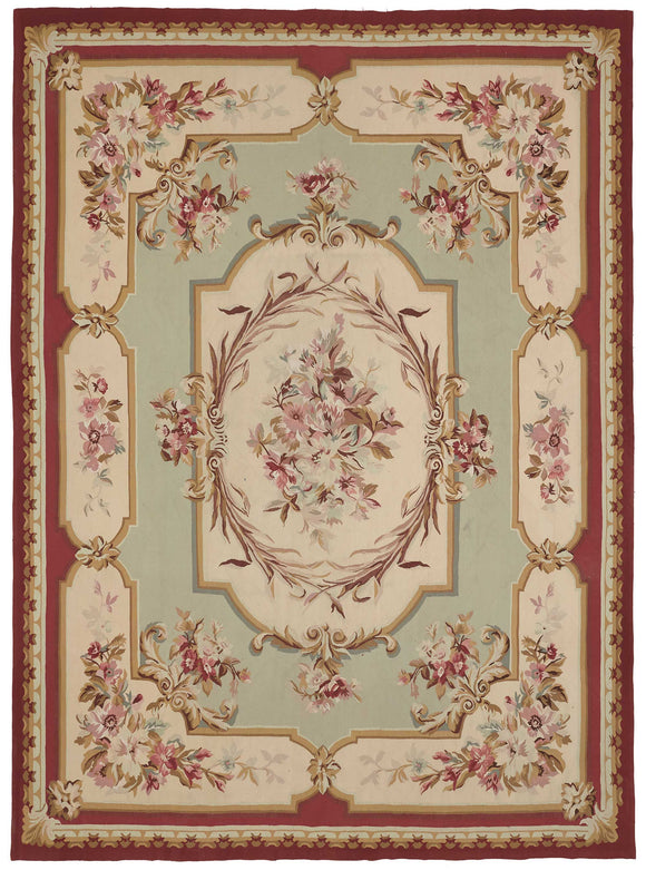 9x12 Floral Aubusson Kilim - 47376