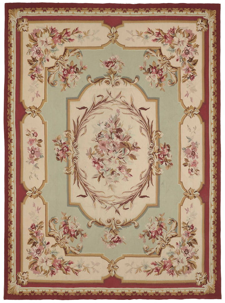 9x12 Floral Aubusson Kilim - 47376