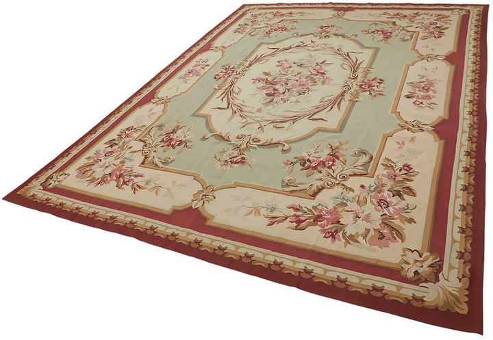 9x12 Floral Aubusson Kilim - 47376