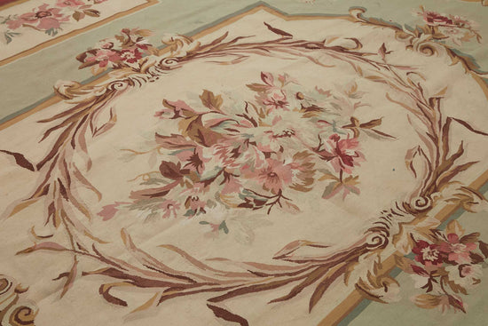 9x12 Floral Aubusson Kilim - 47376