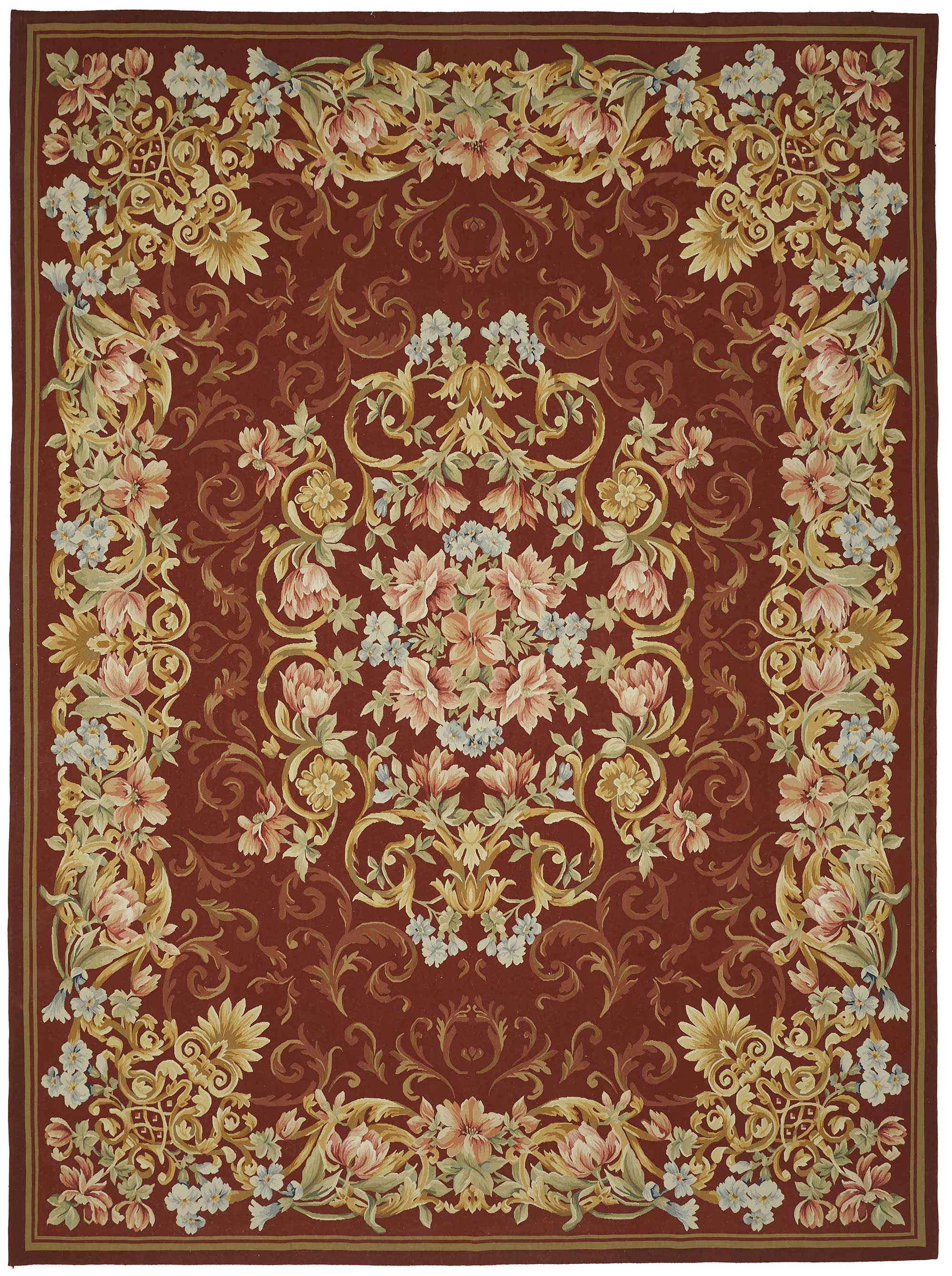 10x13 Floral Aubusson Kilim - 47378