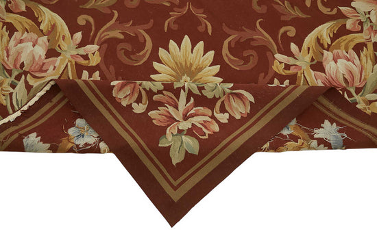 10x13 Floral Aubusson Kilim - 47378