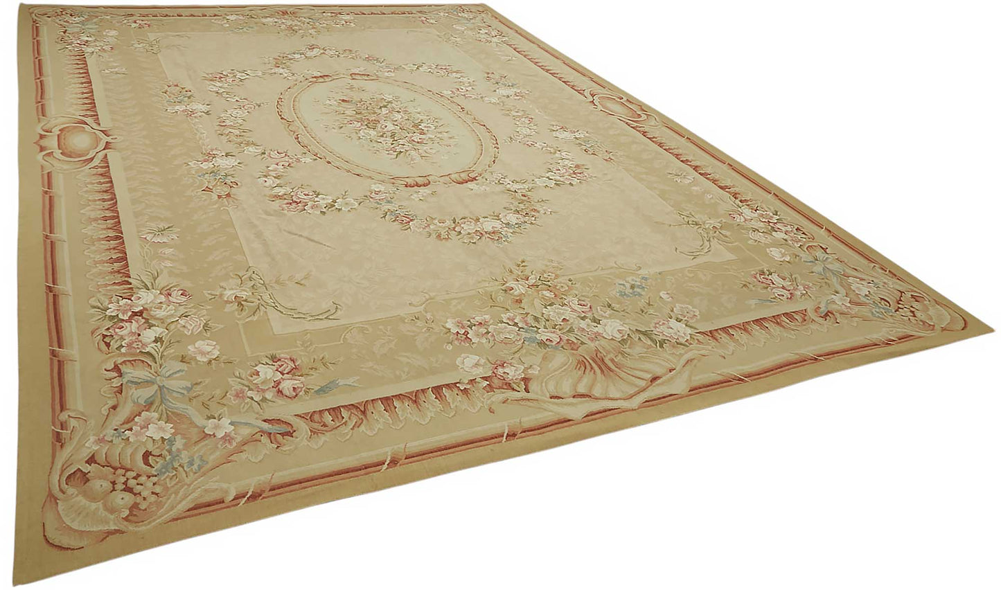 10x14 Floral Aubusson Kilim - 47379