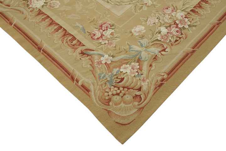 10x14 Floral Aubusson Kilim - 47379