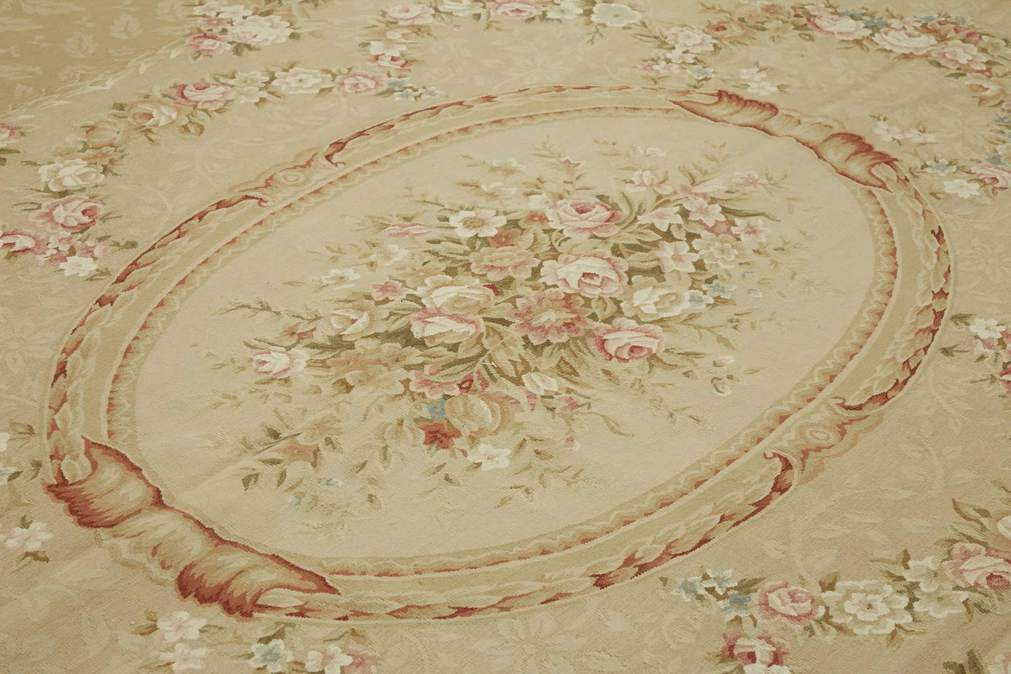 10x14 Floral Aubusson Kilim - 47379