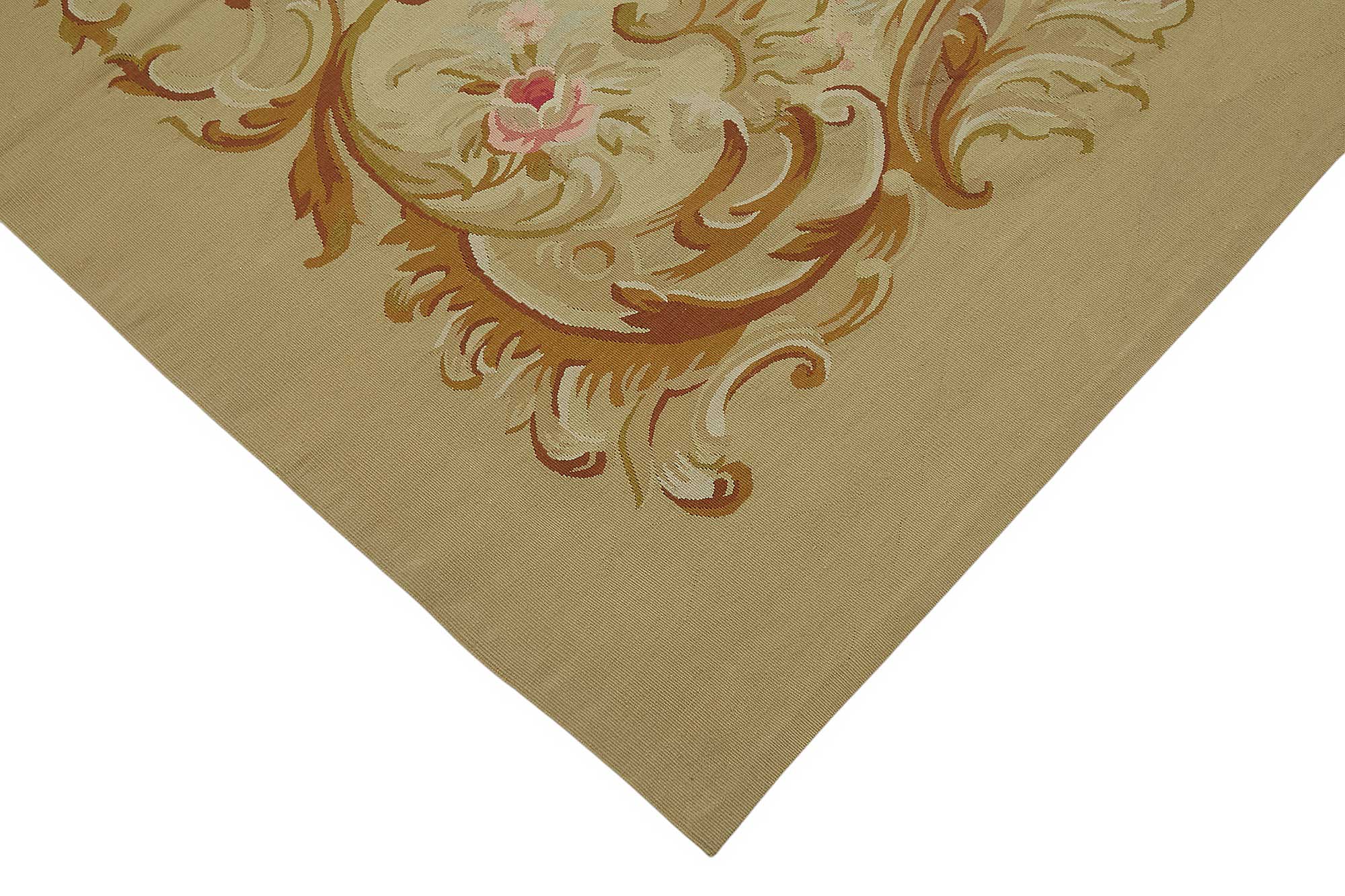 6x9 Floral Aubusson Kilim - 47380